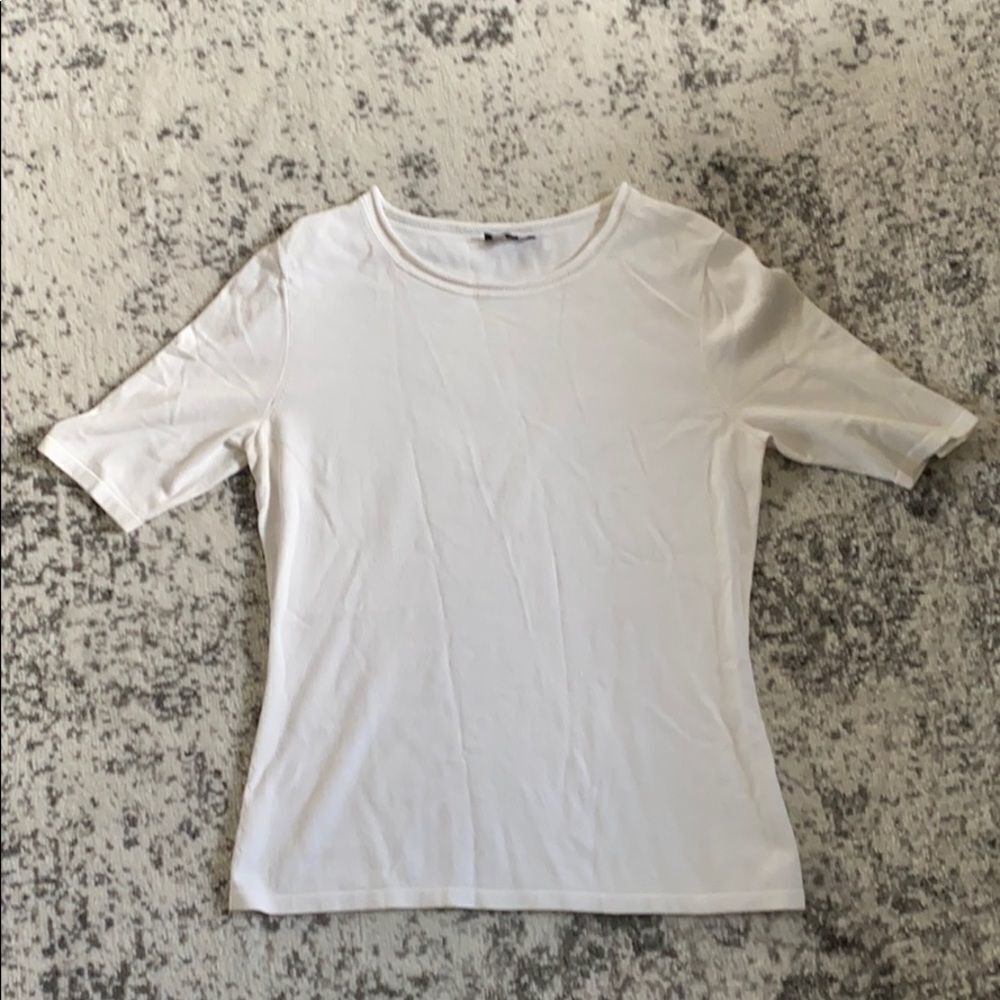 Lafayette 148 white short sleeve‎ tee size S Petite